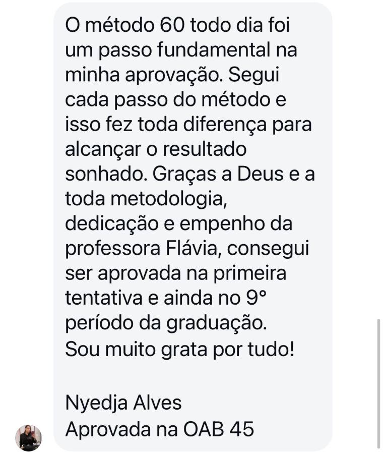Depoimento de aluno aprovado na OAB