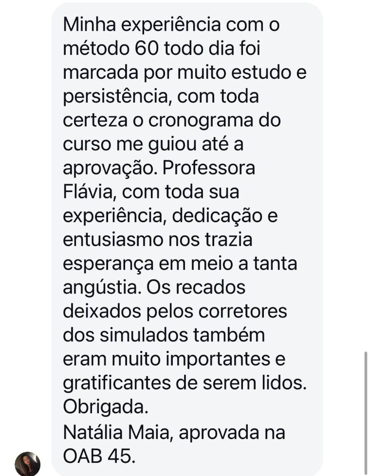 Depoimento de aluno aprovado na OAB